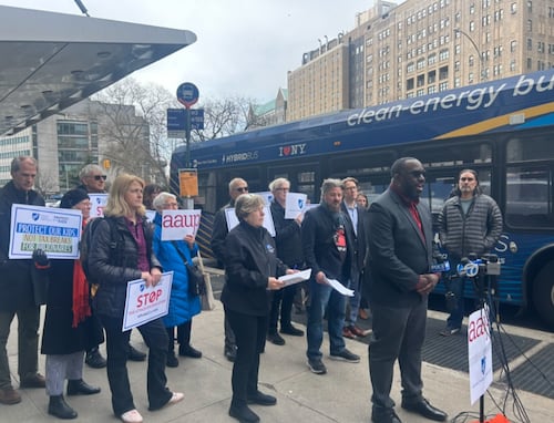 Columbia faculty and union leaders support AAUP and AFT lawsuit against Trump at press conference