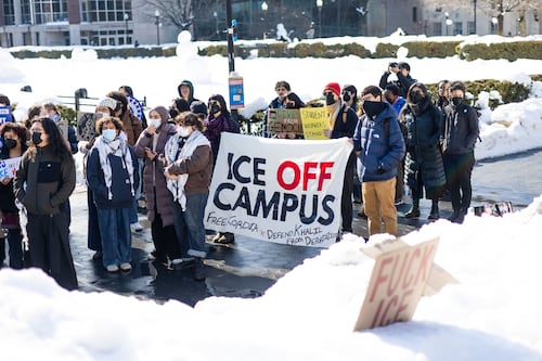 Dozens demand protections for international student workers at Sundial protest amid stalled union negotiations