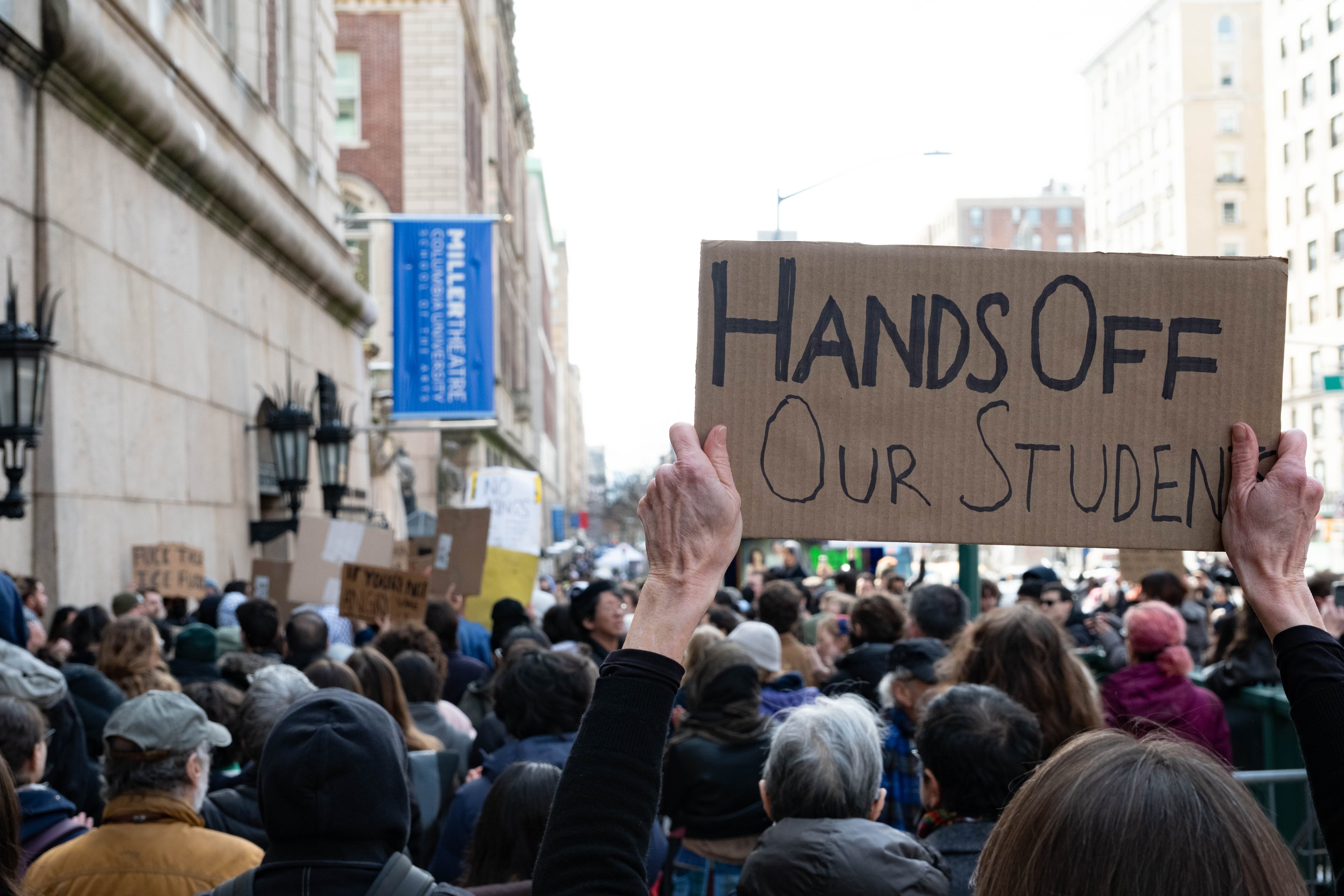 Emergency rally to protest ICE detainment of Ellie Aghayeva, GS ’26, draws hundreds of faculty, students, community members
