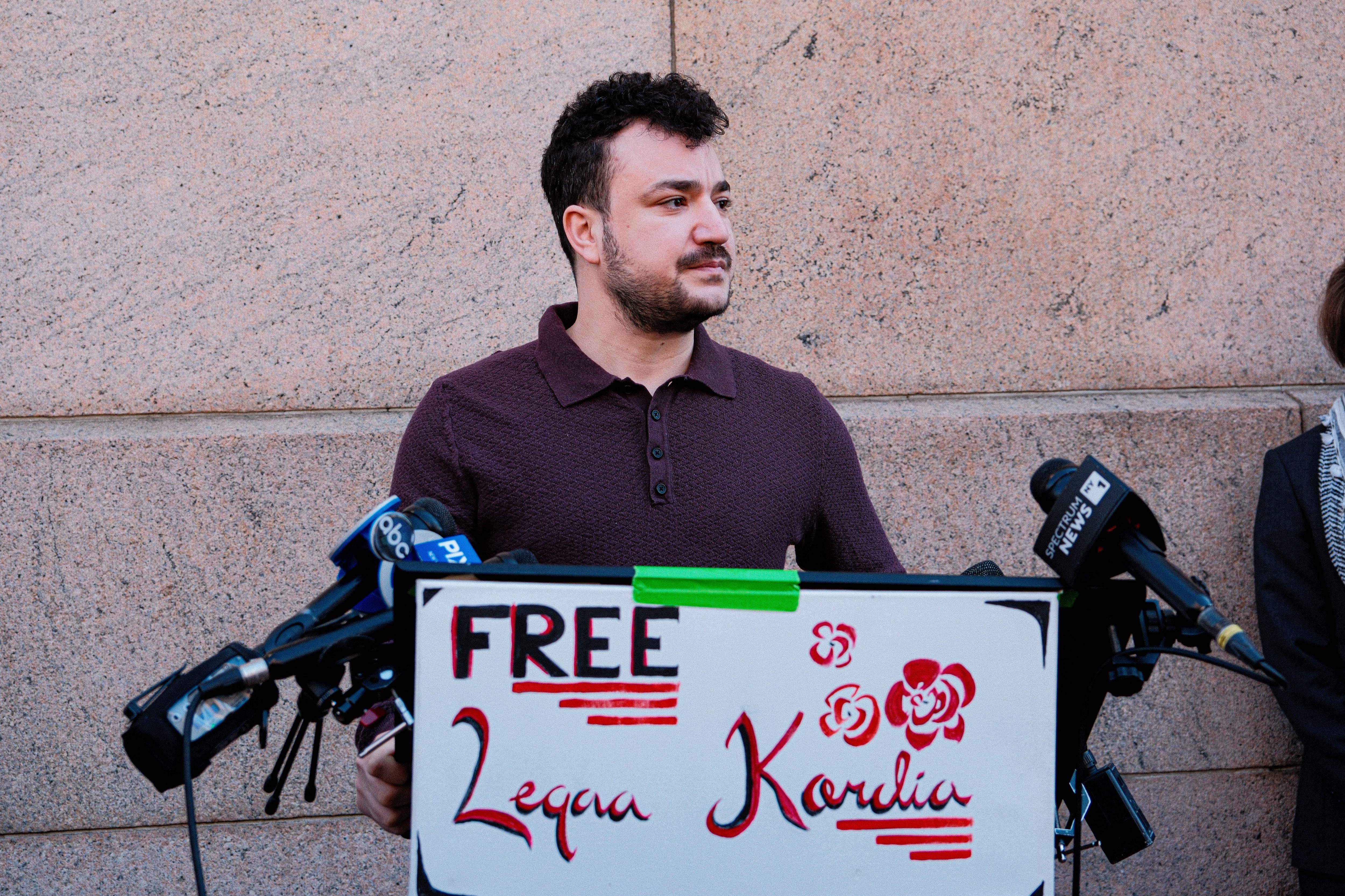 Mahmoud Khalil, SIPA ’24, addresses dozens at rally marking one year since ICE arrest