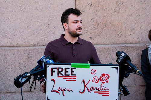 Mahmoud Khalil, SIPA ’24, addresses dozens at rally marking one year since ICE arrest